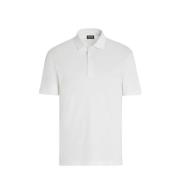 Witte Linnen Korte Mouw Polo Ermenegildo Zegna , White , Heren