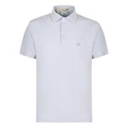 Katoenen Polo Shirt met Ribdetails Etro , Blue , Heren