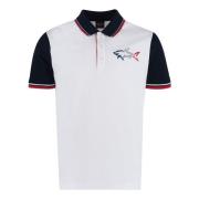 Contrasterend Katoenen Poloshirt Paul & Shark , White , Heren