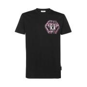 Logo Print Katoenen T-shirt Philipp Plein , Black , Heren