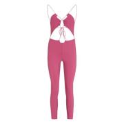 Jersey Jumpsuit met Uitsparingen Amazuin , Purple , Dames