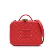 Pre-owned Leather chanel-bags Chanel Vintage , Red , Dames