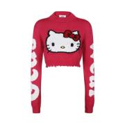 Intarsia Crew-Neck Sweater Gcds , Pink , Dames