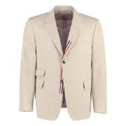 Techno Blazer met Reverskraag Thom Browne , Beige , Heren