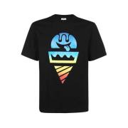 Bedrukt katoenen T-shirt Icecream , Black , Heren