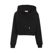 Geborduurde hoodie Gcds , Black , Dames