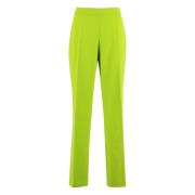 Broek met Hoge Taille en Elastische Tailleband Clips , Green , Dames