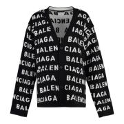 Ribgebreide Oversized Wollen Vest Balenciaga , Multicolor , Dames