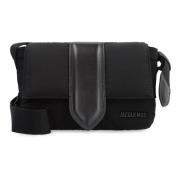 Nylon Messenger Tas met Leren Details Jacquemus , Black , Heren