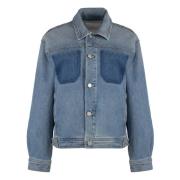 Denim jack met contraststiksels Mother , Blue , Dames