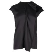 Pre-owned Silk tops Hermès Vintage , Black , Dames