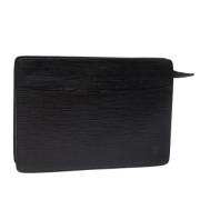 Pre-owned Leather clutches Louis Vuitton Vintage , Black , Dames