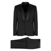 Elegant Wool Suit Set Tagliatore , Black , Heren