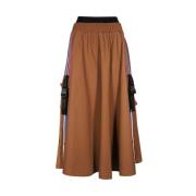 Lange rok met zijstrepen en logo Barrow , Brown , Dames