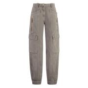 Wortel-fit Jeans, Multi-pocket 100% Katoen Elisabetta Franchi , Gray ,...