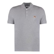 Fox Patch Katoenen Poloshirt Maison Kitsuné , Gray , Heren