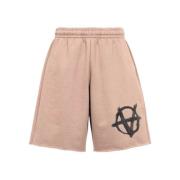 Gedrukte Katoenen Bermuda Shorts Vetements , Brown , Heren