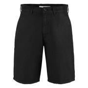 Linnen Bermuda Shorts Department Five , Black , Heren