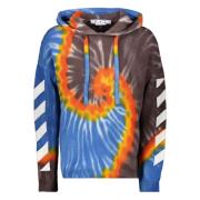 Tie-Dye Gebreide Hoodie Off White , Multicolor , Heren