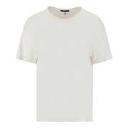 Geribbelde katoenen T-shirt R13 , White , Dames