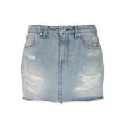 Vernielde Denim Mini Rok Heron Preston , Blue , Dames