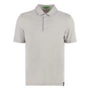 Gebreide Kraag Katoenen Polo Shirt Drumohr , Gray , Heren