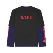 Flaming Double Tee in Zwart en Rood Heron Preston , Black , Heren