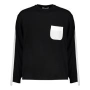 Geribbelde Crew-neck Sweater met Logo Bands Ambush , Black , Heren