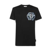 Logo Print Katoenen T-shirt Philipp Plein , Black , Heren