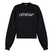 Contrasterende Logo Print Sweater Off White , Black , Dames