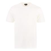 Katoenen T-shirt met Logo Borduursel Giorgio Armani , White , Heren