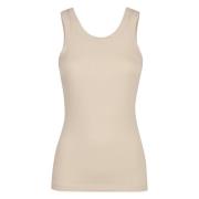 Geribbelde tanktop met achterlogo detail Calvin Klein , Beige , Dames