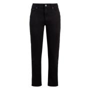 Straight-leg jeans met achterlogo label Calvin Klein , Black , Dames