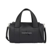 Zwarte Monogram Logo Squarrel Tas Calvin Klein , Black , Dames