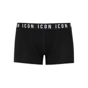 Gestikte Logo Katoenen Boxershorts Dsquared2 , Black , Heren