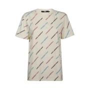 Logo Katoenen T-shirt Karl Lagerfeld , Beige , Dames