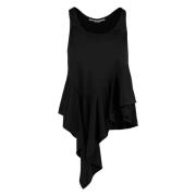 Jersey Top met Gerimpelde Zoom Stella McCartney , Black , Dames