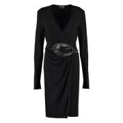 Wikkeljurk met leren details Tom Ford , Black , Dames