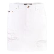 Versleten Denim Minirok Dolce & Gabbana , White , Dames