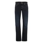 Straight-leg jeans met contraststiksels Versace , Blue , Heren