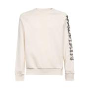 Katoenen sweatshirt met logodetail Balmain , Beige , Heren