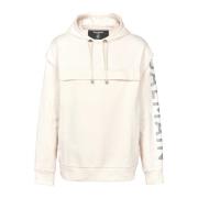 Katoenen bedrukte logo-hoodie Balmain , Beige , Heren