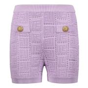 Gebreide Knoop Shorts Balmain , Purple , Dames