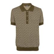 Wool polo shirt with monogram Balmain , Green , Heren