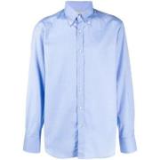 Klassieke Knoopshirt van Katoenmateriaal Brunello Cucinelli , Blue , H...