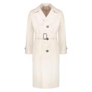 Katoenen trenchcoat met reverskraag Salvatore Ferragamo , White , Here...