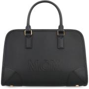 Boston Leren Handtas MCM , Black , Dames