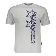 Logo Print Katoenen T-shirt Palm Angels , Gray , Heren