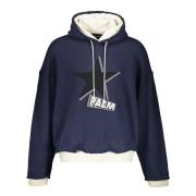 Contrast Hoodie met Logo Borduursel Palm Angels , Blue , Heren