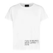 Logo Print Katoenen T-shirt Paul & Shark , White , Heren